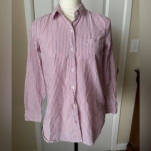 Old Navy Pink and White Striped Button-Down Shirt